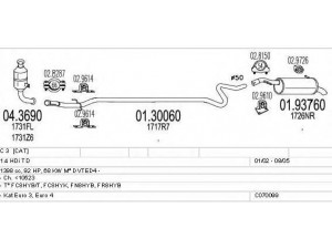 MTS C070099001024 išmetimo sistema 
 Išmetimo sistema -> Išmetimo sistema, visa
