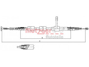 METZGER 251.31 trosas, stovėjimo stabdys 
 Stabdžių sistema -> Valdymo svirtys/trosai
60624590