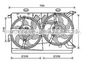 AVA QUALITY COOLING FT7608 ventiliatorius, radiatoriaus 
 Aušinimo sistema -> Oro aušinimas
51770437, 51791385, 71740487