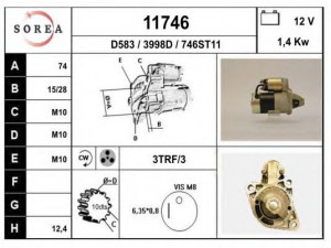 EAI 11746 starteris 
 Elektros įranga -> Starterio sistema -> Starteris
F21418400, M1T71881