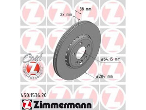 ZIMMERMANN 450.1536.20 stabdžių diskas 
 Dviratė transporto priemonės -> Stabdžių sistema -> Stabdžių diskai / priedai
GBD 90844, SDB 000870, SDB 000881