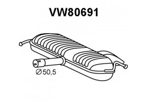 VENEPORTE VW80691 galinis duslintuvas 
 Išmetimo sistema -> Duslintuvas
1J9253609F, 1J9253609R