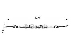 BOSCH 1 987 482 014 trosas, stovėjimo stabdys 
 Stabdžių sistema -> Valdymo svirtys/trosai
7H8 609 701 G