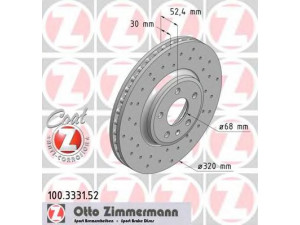 ZIMMERMANN 100.3331.52 stabdžių diskas 
 Stabdžių sistema -> Diskinis stabdys -> Stabdžių diskas
8K0 615 301 A