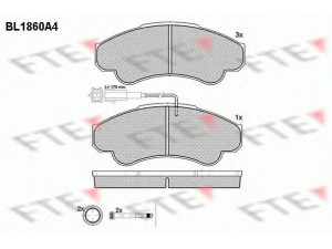 FTE BL1860A4 stabdžių trinkelių rinkinys, diskinis stabdys 
 Techninės priežiūros dalys -> Papildomas remontas
425245, 425459, 77362216, 9949362