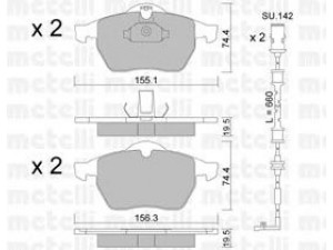 METELLI 22-0118-3K stabdžių trinkelių rinkinys, diskinis stabdys 
 Techninės priežiūros dalys -> Papildomas remontas