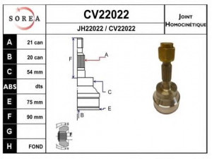 EAI CV22022K jungčių komplektas, kardaninis velenas 
 Ratų pavara -> Sujungimai/komplektas