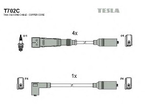 TESLA T702C uždegimo laido komplektas 
 Kibirkšties / kaitinamasis uždegimas -> Uždegimo laidai/jungtys