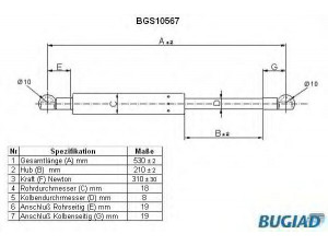 BUGIAD BGS10567 dujinė spyruoklė, bagažinė 
 Priedai -> Bagažinė/pakrovimo skyrius
3526575