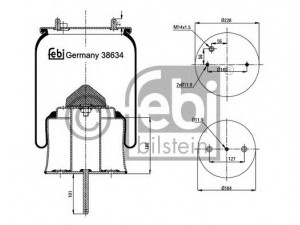 FEBI BILSTEIN 38634 dėklas, pneumatinė pakaba
0 492 678, 1 440 306, 492 678
