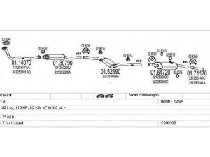 MTS C380336003194 išmetimo sistema 
 Išmetimo sistema -> Išmetimo sistema, visa