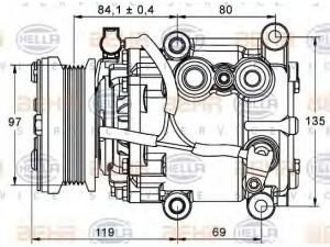 HELLA 8FK 351 113-401 kompresorius, oro kondicionierius 
 Oro kondicionavimas -> Kompresorius/dalys
1 367 492, 1 371 570, 1 710 586