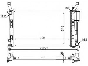 NRF 53106 radiatorius, variklio aušinimas 
 Aušinimo sistema -> Radiatorius/alyvos aušintuvas -> Radiatorius/dalys
1695000303, A1695000303