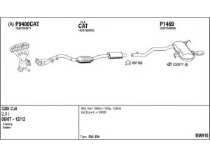 FENNO BM916 išmetimo sistema 
 Išmetimo sistema -> Išmetimo sistema, visa