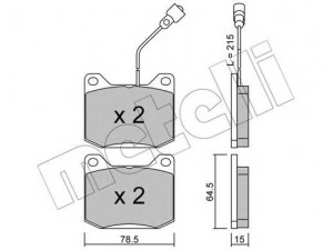 METELLI 22-0080-1 stabdžių trinkelių rinkinys, diskinis stabdys 
 Techninės priežiūros dalys -> Papildomas remontas