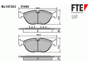 FTE BL1472A2 stabdžių trinkelių rinkinys, diskinis stabdys
34 11 1 162 884, 34 11 1 165 626