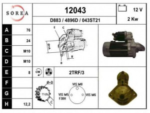 EAI 12043 starteris 
 Elektros įranga -> Starterio sistema -> Starteris
12417788680, 7788680