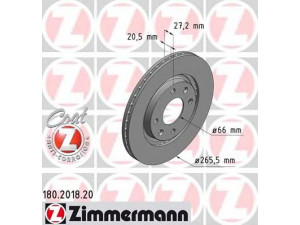 ZIMMERMANN 180.2018.20 stabdžių diskas 
 Dviratė transporto priemonės -> Stabdžių sistema -> Stabdžių diskai / priedai
4246.97, 4246.B1, 4246.R3, 4246.R5