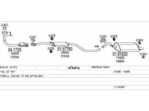 MTS C110047003750 išmetimo sistema 
 Išmetimo sistema -> Išmetimo sistema, visa