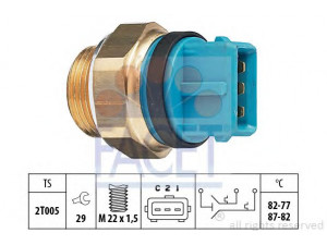 FACET 7.5630 temperatūros jungiklis, radiatoriaus ventiliatorius 
 Aušinimo sistema -> Siuntimo blokas, aušinimo skysčio temperatūra
1264 27, 96 085 909, 1264.27