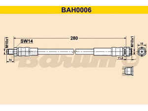 BARUM BAH0006 stabdžių žarnelė 
 Stabdžių sistema -> Stabdžių žarnelės
168 428 03 35, 171 428 00 35, 210 428 00 35