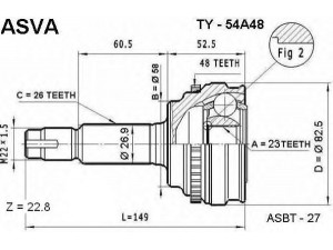 ASVA TY-54A48 jungčių komplektas, kardaninis velenas 
 Ratų pavara -> Sujungimai/komplektas
43460-19795, 43460-80046, 43470-09670