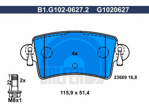 GALFER B1.G102-0627.2 stabdžių trinkelių rinkinys, diskinis stabdys 
 Techninės priežiūros dalys -> Papildomas remontas
44060-00QAE, 16 05 982, 44 03 467