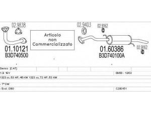 MTS C200151000233 išmetimo sistema 
 Išmetimo sistema -> Išmetimo sistema, visa