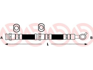 BREMBO T 56 019 stabdžių žarnelė 
 Stabdžių sistema -> Stabdžių žarnelės
46211Y9500, 46211Y9600, 172021B