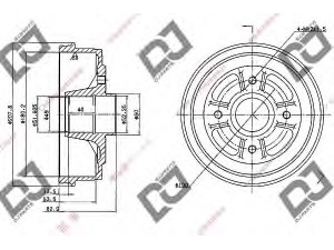DJ PARTS BR1042 stabdžių būgnas 
 Stabdžių sistema -> Būgninis stabdys -> Stabdžių būgnas
7700752363, 7700783030, 7701463277