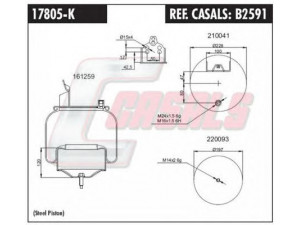 CASALS B2591 dėklas, pneumatinė pakaba 
 Pakaba -> Pneumatinė pakaba
20427802, 20427805, 20456158, 20531988