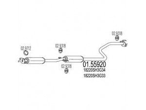 MTS 01.55920 vidurinis duslintuvas 
 Išmetimo sistema -> Duslintuvas
18220SH3G33, 18220SH3G34