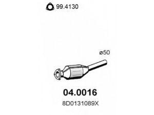ASSO 04.0016 katalizatoriaus keitiklis 
 Išmetimo sistema -> Katalizatoriaus keitiklis
3B0253057AX, 8D0131089X, 8D0253101P