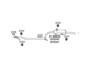 MTS 01.68830 galinis duslintuvas 
 Išmetimo sistema -> Duslintuvas
2870024400, 2870024401, 2870024402D