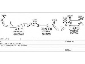 MTS C380299003152 išmetimo sistema 
 Išmetimo sistema -> Išmetimo sistema, visa
