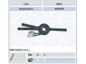 MAGNETI MARELLI 000043195010 vairo kolonėlės jungiklis 
 Vidaus įranga -> Rankinės/kojinės svirties sistema
716662080