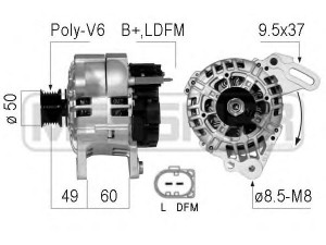 MESSMER 210731 kintamosios srovės generatorius 
 Elektros įranga -> Kint. sr. generatorius/dalys -> Kintamosios srovės generatorius
036 903 024 L, 036 903 024 LX, 037 903 025 H