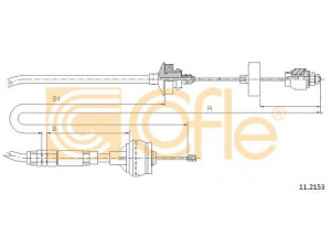 COFLE 11.2153 sankabos trosas 
 Dviratė transporto priemonės -> Kabeliai ir tachometro velenaai -> Sankabos trosas
2150AR, 2150Z6, 9646122580