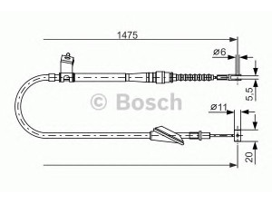 BOSCH 1 987 477 608 trosas, stovėjimo stabdys 
 Stabdžių sistema -> Valdymo svirtys/trosai
54401 60G10 000, 54401-60G10