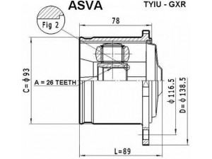 ASVA TYIU-GXR jungčių komplektas, kardaninis velenas 
 Ratų pavara -> Sujungimai/komplektas
42360-30012, 42360-30040