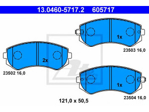 ATE 13.0460-5717.2 stabdžių trinkelių rinkinys, diskinis stabdys 
 Techninės priežiūros dalys -> Papildomas remontas
41060-2N290, 41060-2N390, 41060-2N392