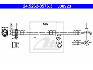 ATE 24.5262-0576.3 stabdžių žarnelė 
 Stabdžių sistema -> Stabdžių žarnelės
90947-02D23