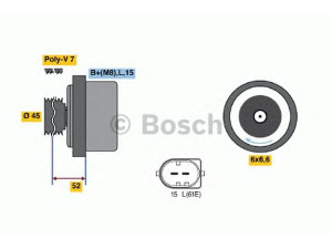 BOSCH 0 122 0AA 1H0 kintamosios srovės generatorius 
 Elektros įranga -> Kint. sr. generatorius/dalys -> Kintamosios srovės generatorius
12 31 7 508 258, 12 31 7 508 286