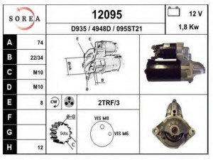 EAI 12095 starteris 
 Elektros įranga -> Starterio sistema -> Starteris
12417794952, 12417796892