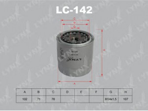 LYNXauto LC-142 alyvos filtras 
 Techninės priežiūros dalys -> Techninės priežiūros intervalai
AY100-TY021, 90915-30003, 90915-30003-8T
