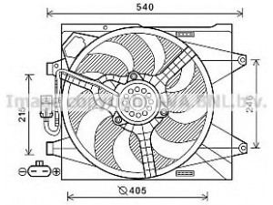 AVA QUALITY COOLING FT7582 ventiliatorius, radiatoriaus 
 Aušinimo sistema -> Oro aušinimas
51785397, 1560760, 9S518C607CA