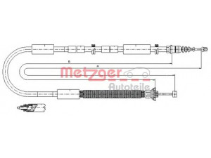 METZGER 12.0706 trosas, stovėjimo stabdys 
 Stabdžių sistema -> Valdymo svirtys/trosai
46819336