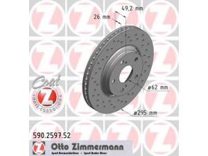 ZIMMERMANN 590.2597.52 stabdžių diskas 
 Dviratė transporto priemonės -> Stabdžių sistema -> Stabdžių diskai / priedai
43512-0F030