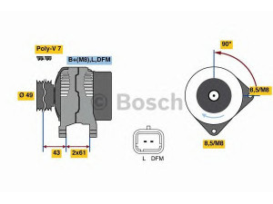 BOSCH 0 986 080 330 kintamosios srovės generatorius 
 Elektros įranga -> Kint. sr. generatorius/dalys -> Kintamosios srovės generatorius
77 11 135 332, 82 00 086 161, 82 00 290 215