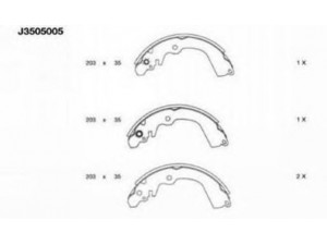 NIPPARTS J3505005 stabdžių trinkelių komplektas 
 Techninės priežiūros dalys -> Papildomas remontas
MB618189, MB618190, MB618191, MB618192